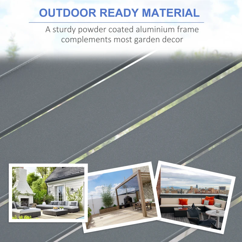 Best 6-Piece Aluminium Garden Furniture Set with Fire Pit Table, Outdoor Dining Sofa Set with Cushions, Loveseats and Footstools, Sectional Corner Conservatory Furniture for Patio, Grey - Image 7