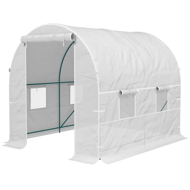 Best 245 x 200cm Polytunnel Greenhouse - White - Image 11