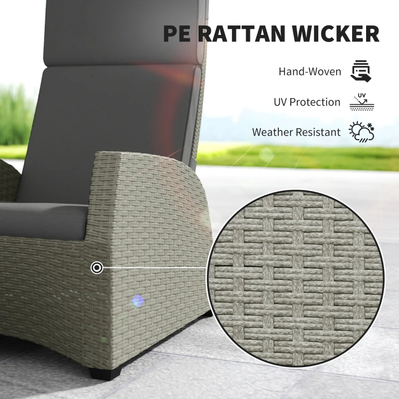 Best 5-Piece Rattan Garden Furniture Set with Cushions - Charcoal Grey - Image 5