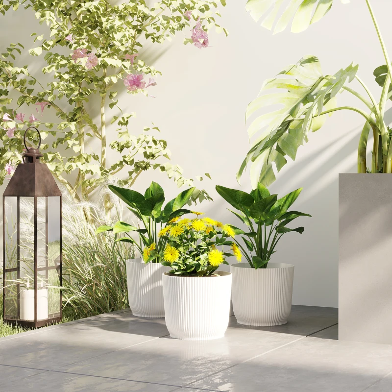 Best Set of Three Ф22cm Planters - White - Image 2