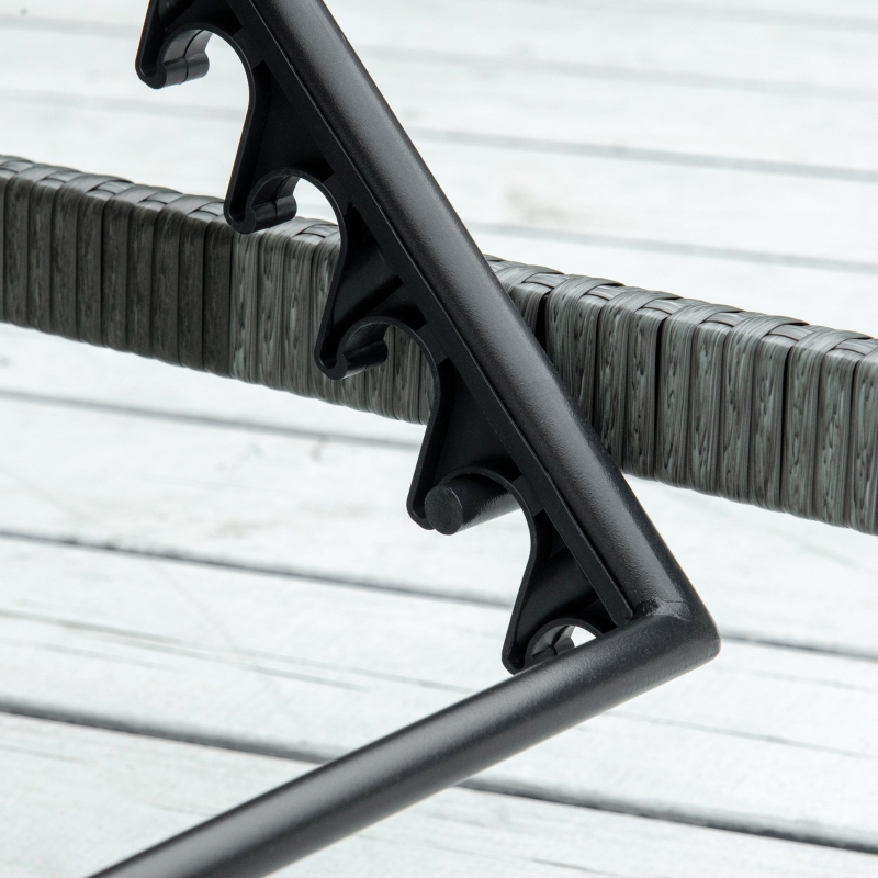 Best Rattan Sun Lounger, 5-Level Adjustable Garden Lounger Recliner with Cushion and Headrest, Outdoor Reclining Sunbed, Steel Frame Garden Chair for Patio, Beach, Terrace, Dark Grey - Image 9