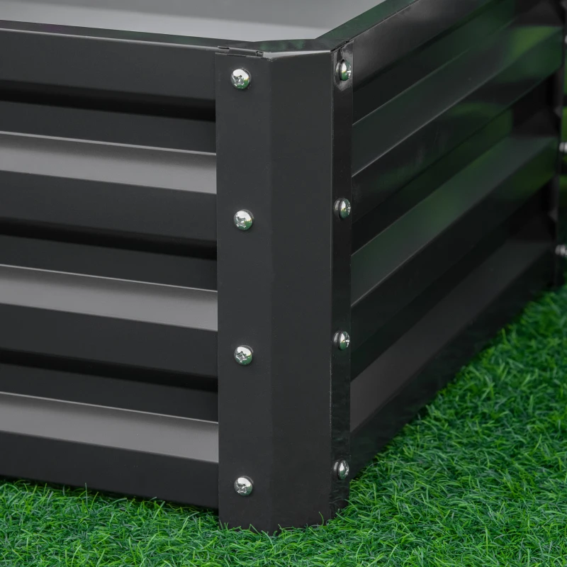 Best Set of Two 60 x 60cm Steel Planter Boxes - Grey - Image 8