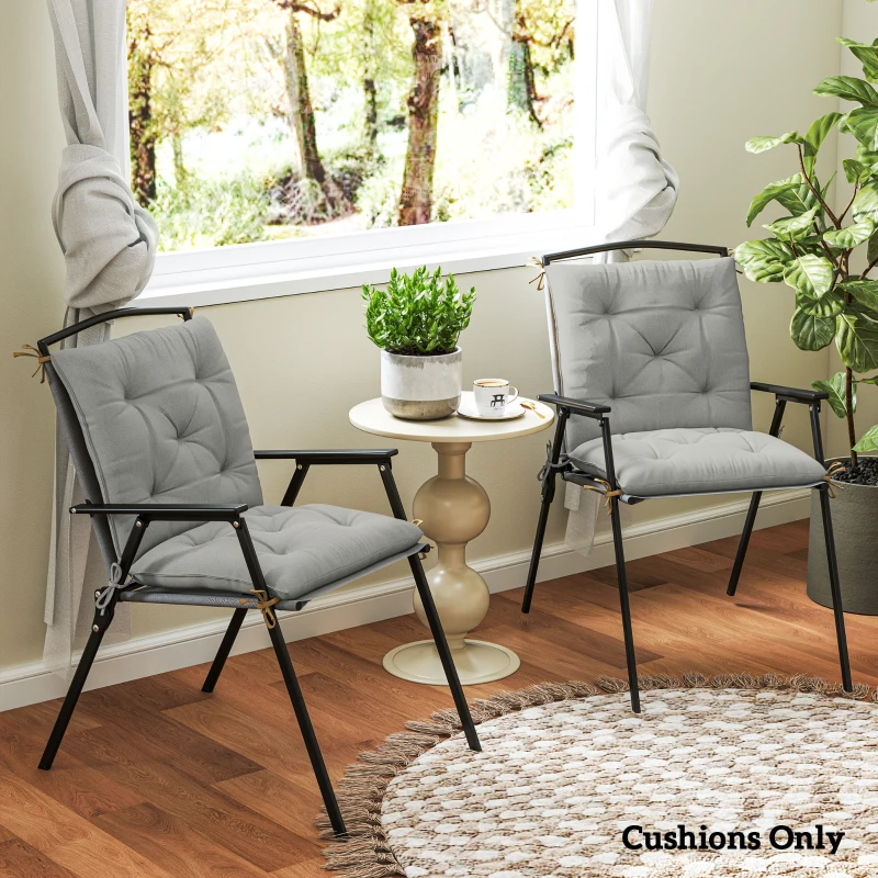 Best Set of Two Outdoor Seat Cushions - Light Grey - Image 7