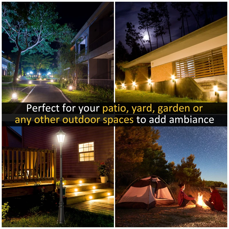 Best 2.4 m Garden Lamp Post Light, LED Solar Powered Patio Path Lighting Lamp with Aluminium Frame, PIR Motion Sensor for Lawn, Pathway, Driveway, Black - Image 7