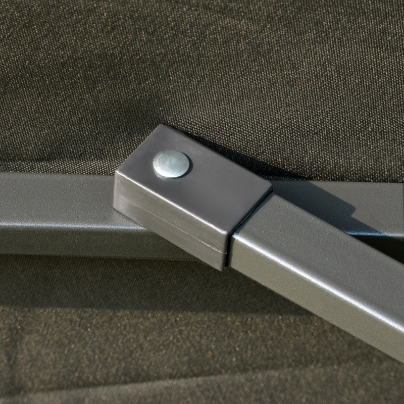 Best 2.7m Patio Garden Umbrella Outdoor Parasol with Tilt Crank and 24 LEDs Lights (Grey) - Image 9