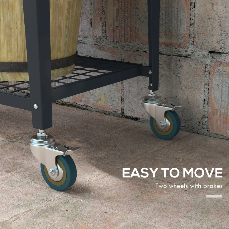 Best Raised Planter with Greenhouse Cover, Mobile Elevated Garden Bed with Wheels and Bottom Shelf for Vegetables, Dark Grey - Image 6