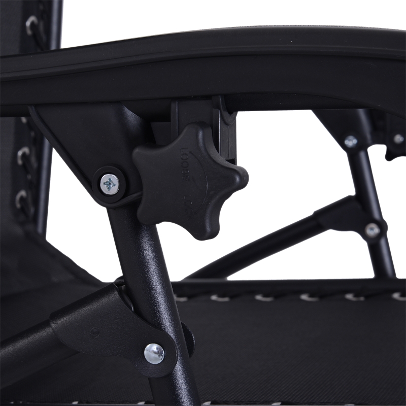 Best Folding Zero Gravity Chairs, 3 Pieces Adjustable Sun Lounger and Table Set with Cup Holder and Headrest, Patio Bistro Set with Reclining Garden Chairs for Outdoor, Black - Image 9