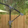 Best 3m Square Canopy Cantilever Parasol, with Cross Base - Beige - Image 8