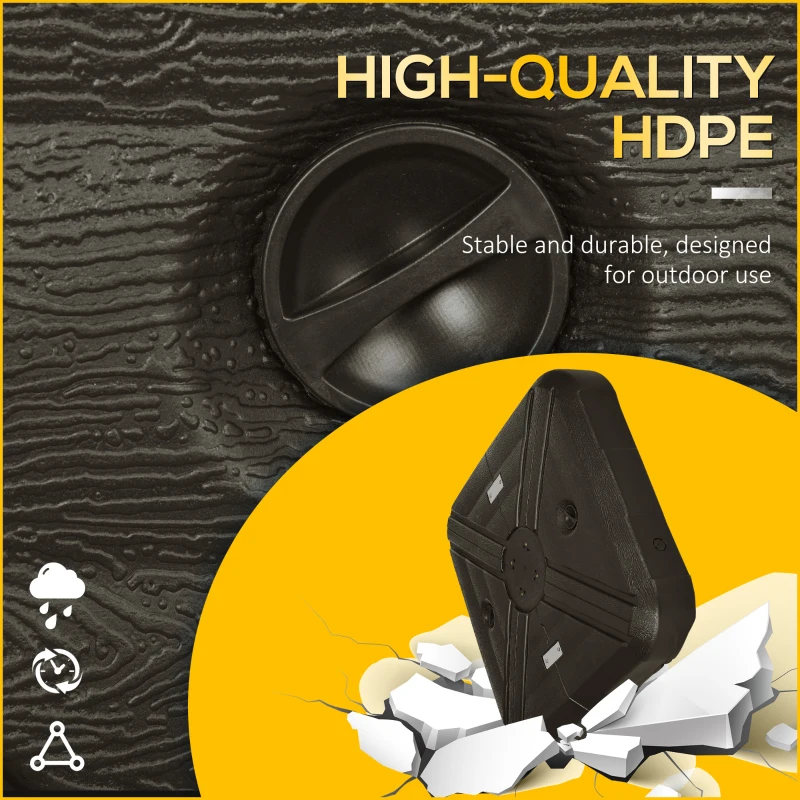 Best Fillable Cantilever Parasol Base Weights with Steel Cross Base, Garden Umbrella Stand Weight with Wheels, 195kg Sand or 170kg Water Filled, Coffee - Image 7