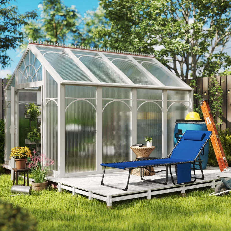 Best Five-Position Reclining Sun Lounger - Dark Blue - Image 8