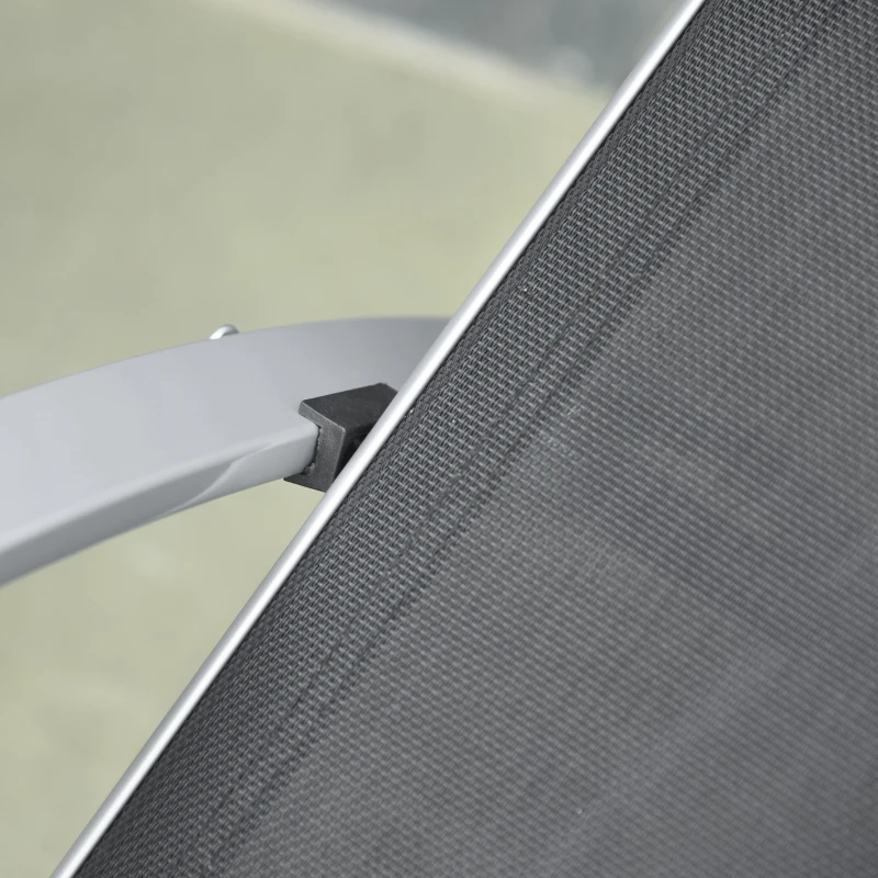 Best 3 Pieces Sun Lounger Chair Set, Metal Frame Garden Outdoor Sunbathing Chair with Side Table and Armrest, Black - Image 8