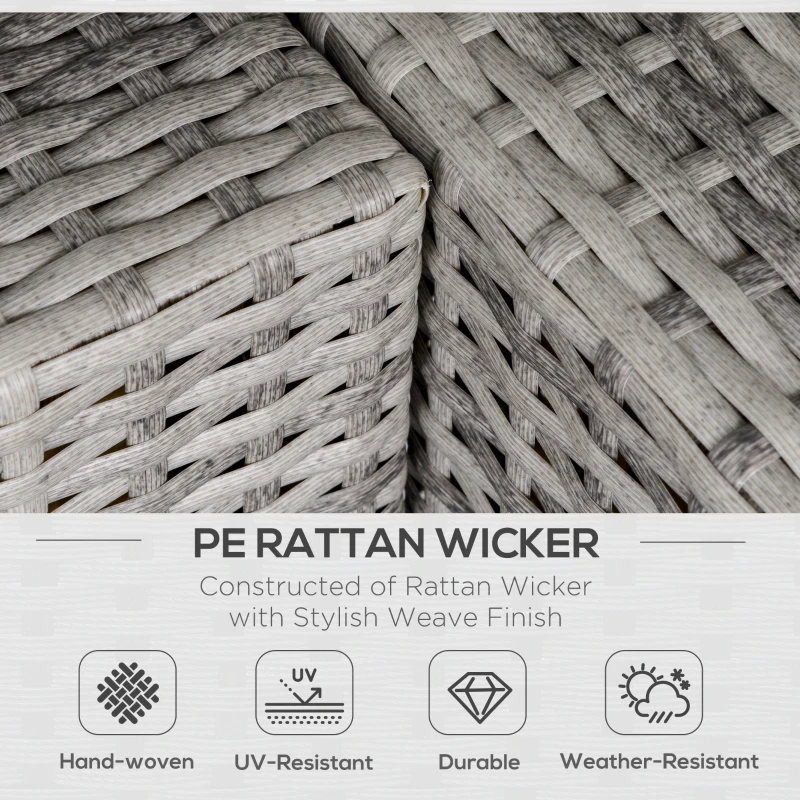 Best Outdoor PE Rattan Corner Sofa, Garden Wicker Furniture Single Sofa Chair w/ Cushions, Light Grey - Image 4