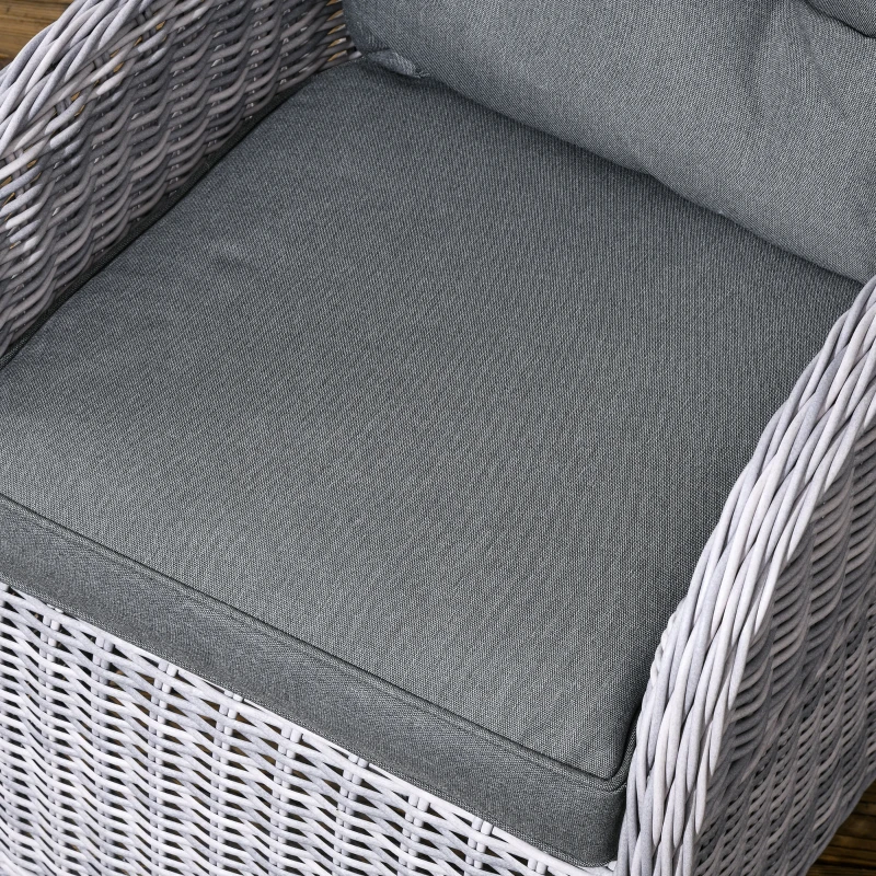 Best Garden PE Rattan Dining Sofa Set, Outdoor 4 Seater Wicker Furniture, High Back Chairs with Cushions, Tempered Glass Coffee Table for Patio, Mixed Grey - Image 7
