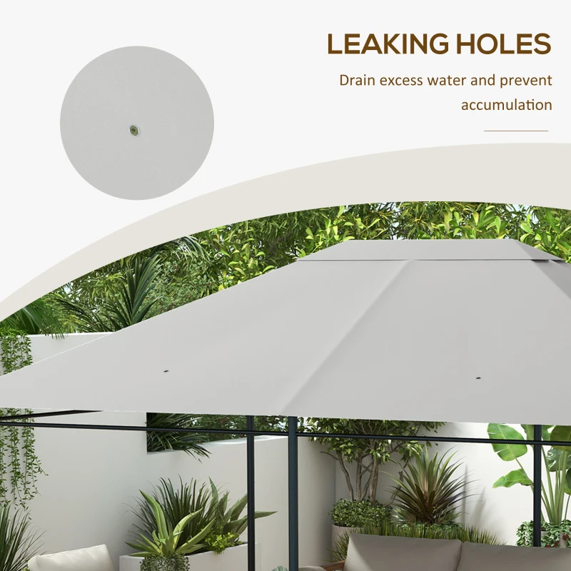 Best 3 x 4m Gazebo Canopy Replacement Cover, Gazebo Roof Replacement (TOP COVER ONLY), Light Grey - Image 7