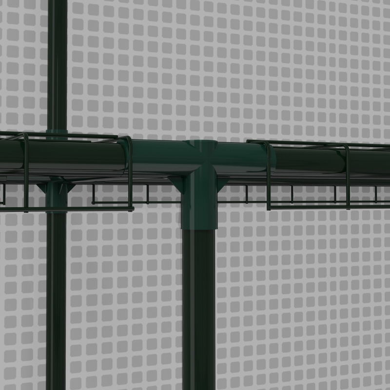 Best Walk-in Greenhouse with 3 Tier 12 Shelves, Small Greenhouse with Reinforced PE Cover, Garden Plant Growhouse with Roll-up Door and Three Mesh Windows, 140 x 213 x 190 cm, White - Image 9