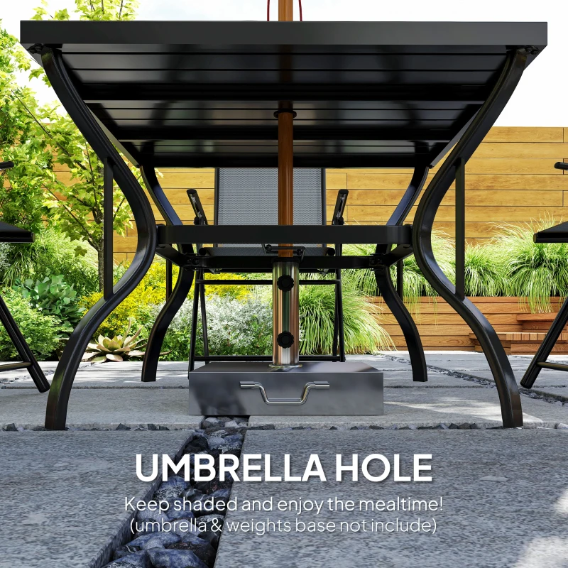 Best Five-Piece Steel Frame Patio Set - Grey/Black - Image 6