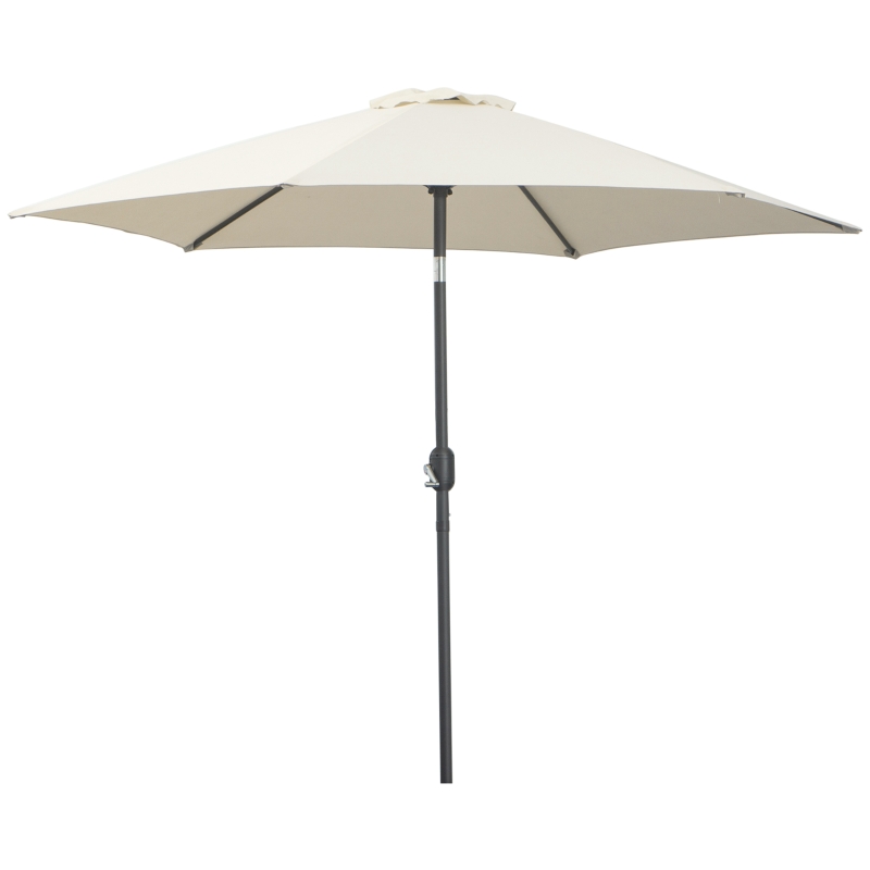 Best2.6M Garden Parasol Umbrella with Tilt and Crank, Outdoor Sun Parasol Sunshade Shelter with Aluminium Frame, Cream White - Image 12