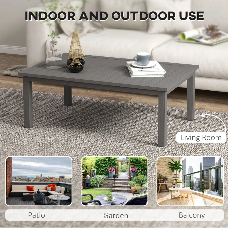 Best 100cm x 60cm Aluminium Outdoor Coffee Table - Brown - Image 6