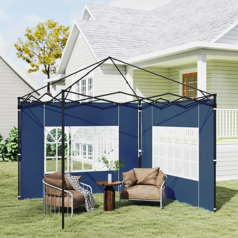 Best Set of Two 3 x 3(m) Gazebo Frame Replacement Walls - Blue - Image 7