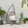 Best Hammock Chair Stand Only, Hanging Chair Stand with X-Shape Base, Heavy Duty Steel Single Hammock Egg Swing Frame for Indoor Outdoor, 150 KG Load Capacity Black - Image 2