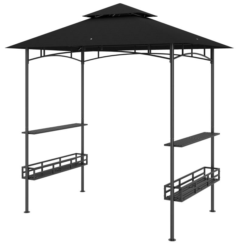 Best 150 x 240cm BBQ Grill Gazebo, with Shelves - Grey - Image 11