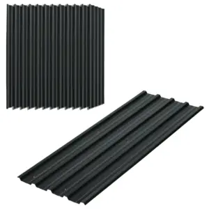 Best Set of 12 Corrugated Steel Roof Sheet Panels - Dark Grey