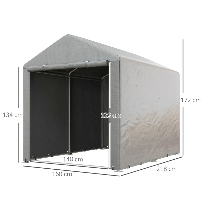 Best 1.6 x 2.2m Garden Storage Shed Tent, with Accessories - Light Grey - Image 3