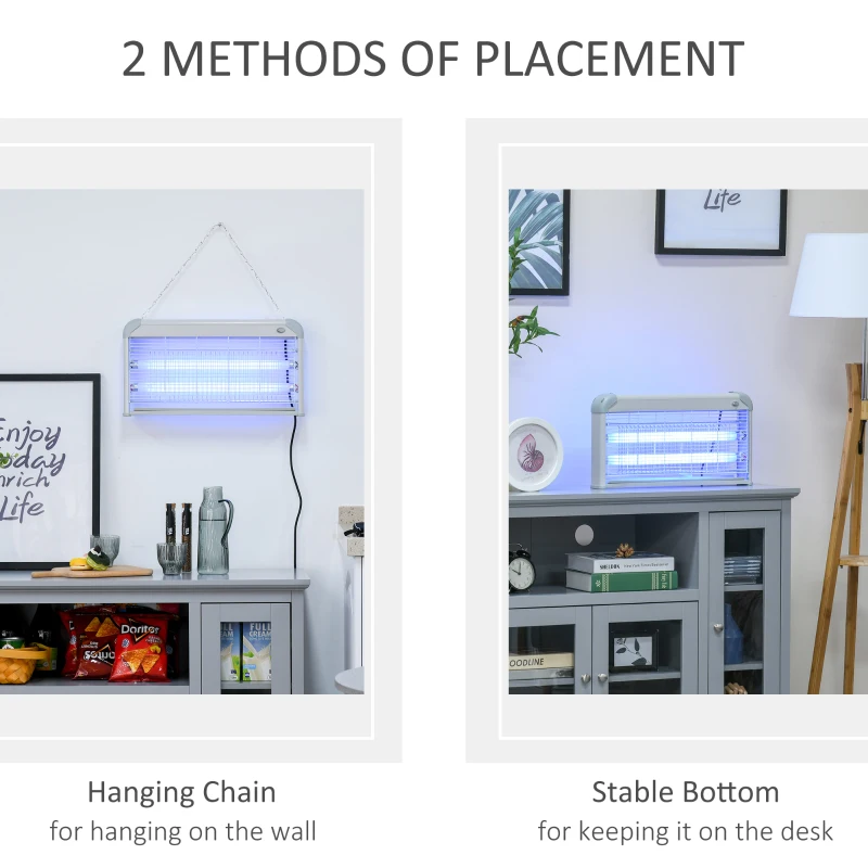 Best Wall Hanging Bug Zapper, 30W Electric Fly Zapper Mosquito Killer, 60㎡ Coverage Insect Killer, Indoor Outdoor Use, Grey - Image 6