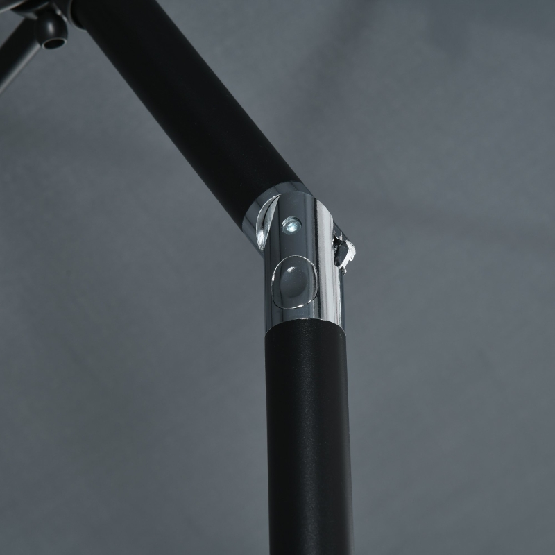 Best 3x2m Patio Parasol Garden Umbrellas Canopy with Aluminum Tilt Crank Rectangular Sun Shade Steel, Dark Grey - Image 9