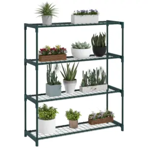 Best Four-Tier Steel Plant Shelf - Black
