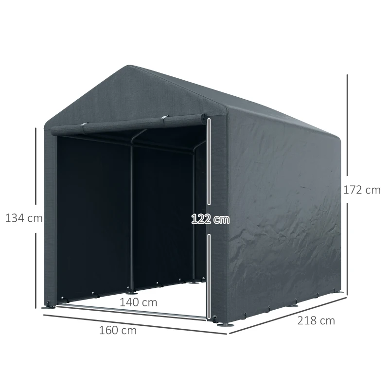 Best 1.6 x 2.2m Garden Storage Shed Tent, with Accessories - Dark Grey - Image 3