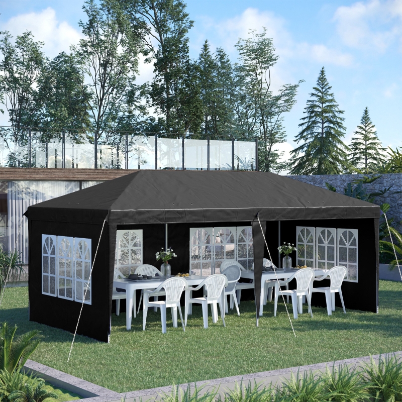 Best 3 x 6m Pop-Up Gazebo, with Removable Walls - Black - Image 10
