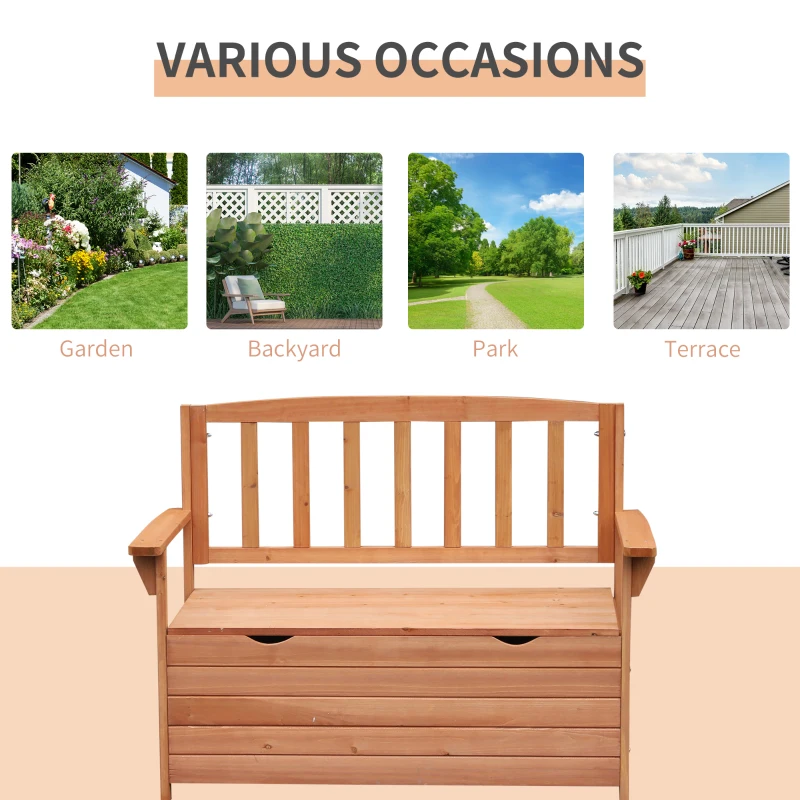 Best Two-Seater Garden Storage Bench - Natural - Image 6