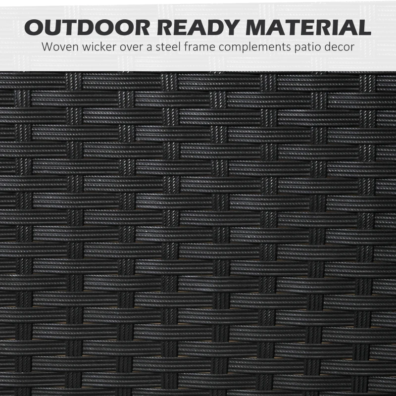 Best Five-Piece Garden Dining Set, with Rattan Seat Chairs and Cushions - Black - Image 7