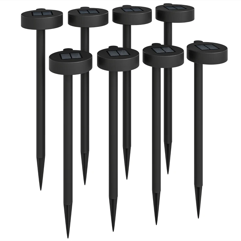Best Solar Lights Outdoor Garden Stake 8 Pack Pathway Lighting, Solar Stake Lights with Auto On/Off LED, IP44 Waterproof Plastic Outdoor Garden Lighting for Path, Patio and Landscape