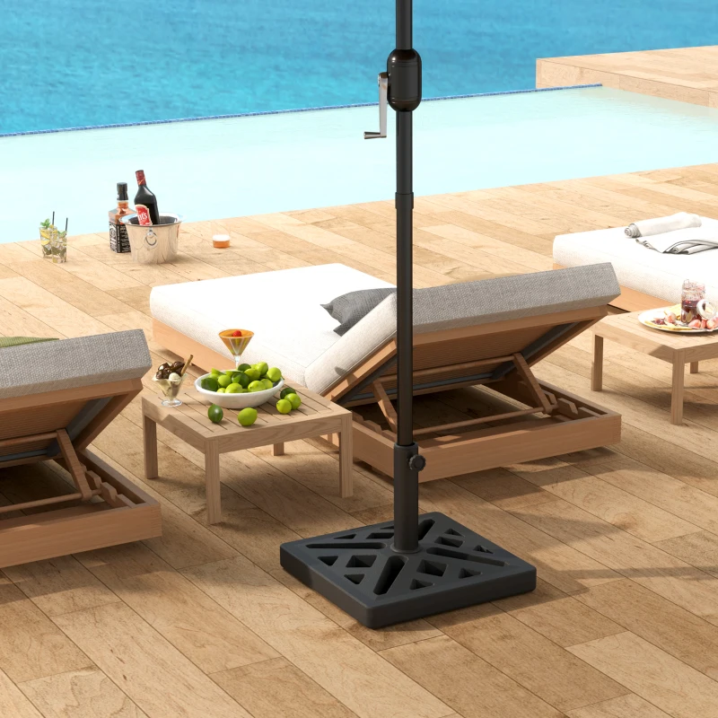 Best Garden Parasol Base, 15kg HDPE Outdoor Umbrella Stand Parasol Stand with Cut-Out Design, Sun Umbrella Base for 32, 38, 48 mm Poles, Black - Image 7