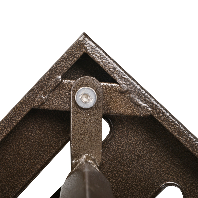 Best Rattan Garden Coffee Table, 55.5 cm Square Wicker Patio Side Coffee Table with 4 cm Umbrella Hole, Metal Bottom and Slatted Top for Outdoor, Balcony, Brown - Image 9