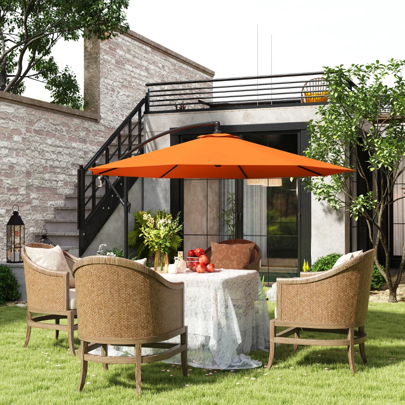Best 3(m) Overhanging Parasol, with Base - Orange - Image 2