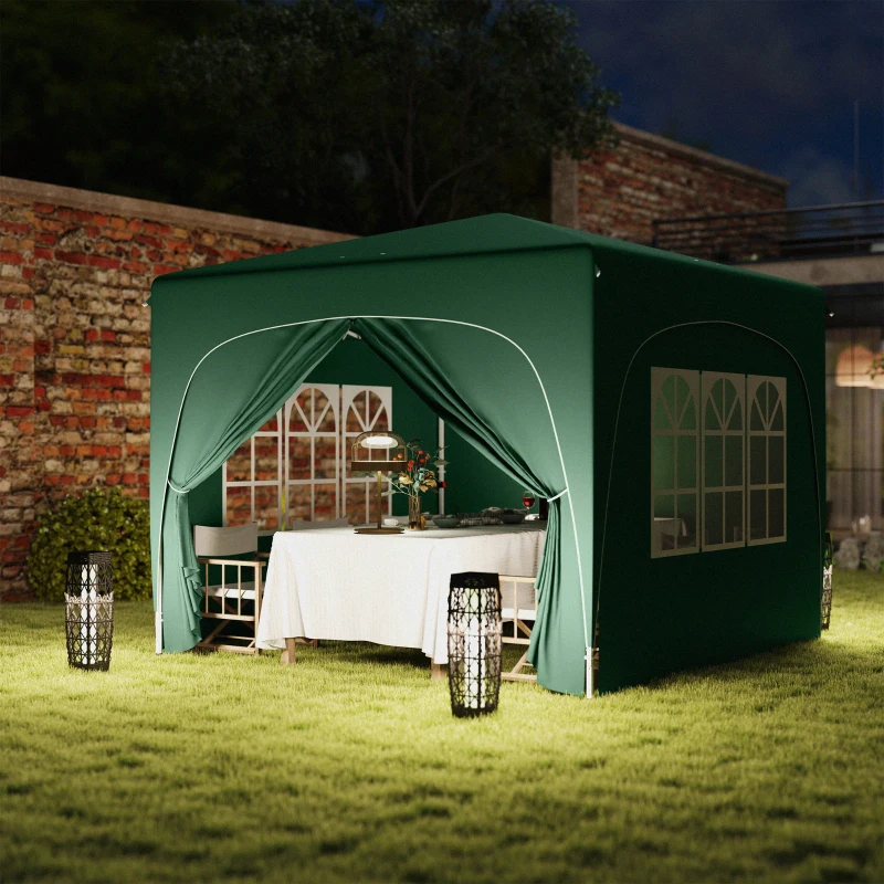 Best 3 x 3m Pop-Up Gazebo Shelter, with Accessories - Dark Green - Image 8