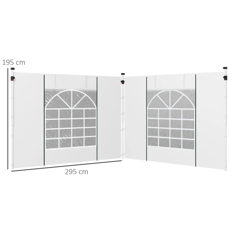Best Gazebo Side Panels, 2 Pack Sides Replacement, for 3x3(m) or 3x6m Pop Up Gazebo, with Windows and Doors, White - Image 3