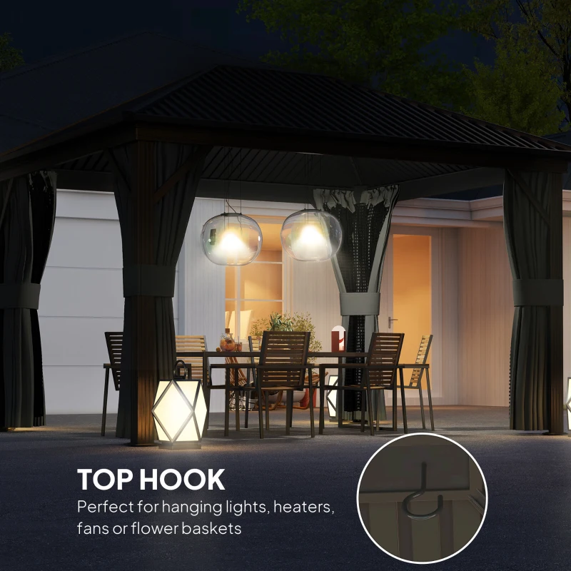 Best 3.6 x 3(m) Aluminium Frame Hardtop Gazebo, with Accessories - Image 5