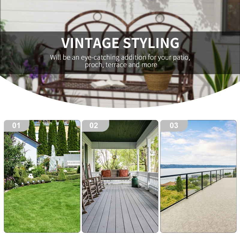 Outdoor Iron Rocking Chair-Bronze Red - Image 6