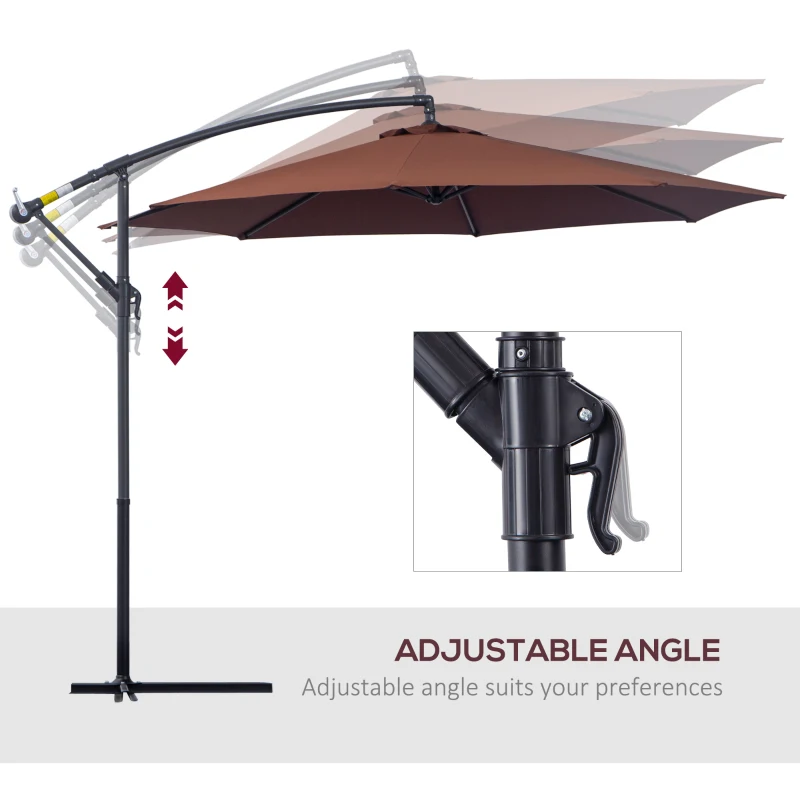 Best Φ3m Hanging Umbrella Parasol-Coffee - Image 5