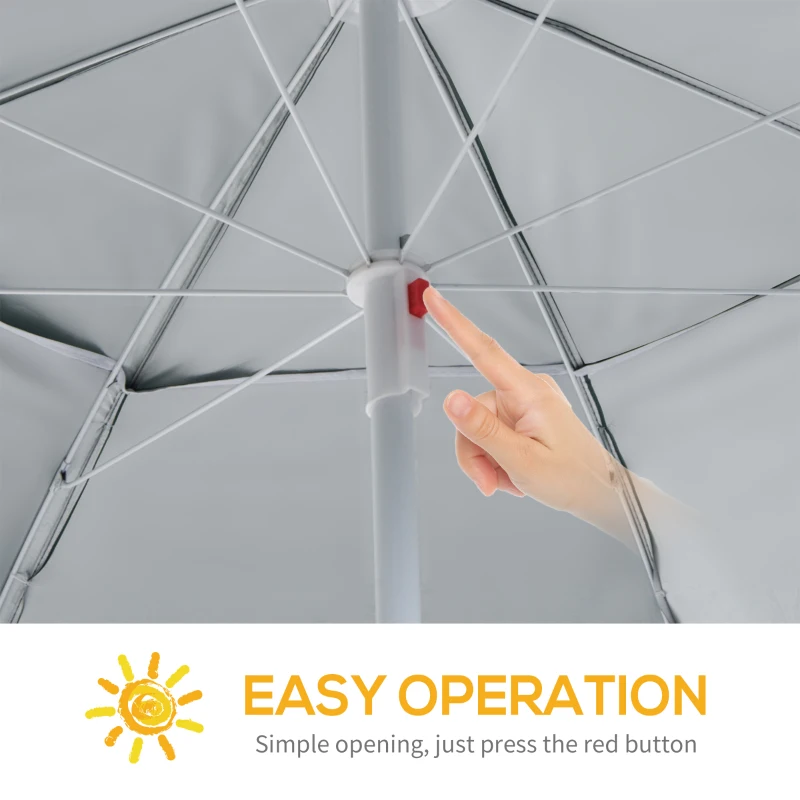 Best 2m UV Protection Fishing Beach Umbrella Brolly Shelter w/ Side Panel Tent Green - Image 4