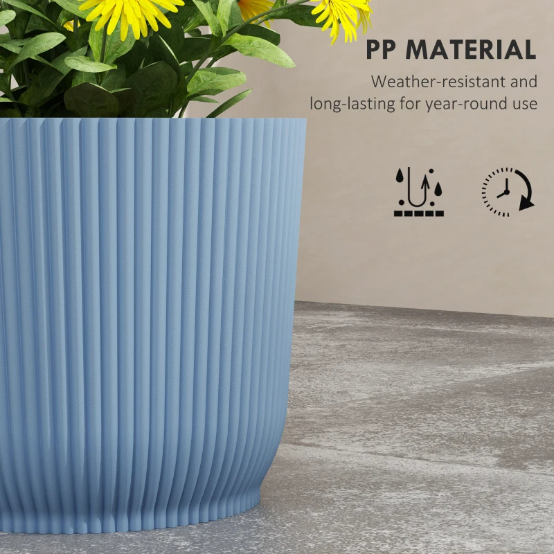 Best Set of Three Ф22cm Planters - Blue - Image 6