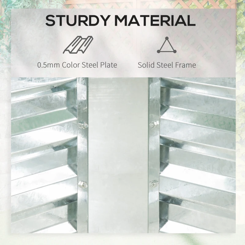 Best Raised Garden Bed with Greenhouse, Steel Planter Box with Plastic Cover, Roll Up Window, Dual Use for Flowers, Vegetables, Fruits and Herbs, 185L x 95W x 92H cm, Clear - Image 5