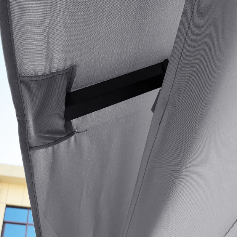 Best 3 x 3(m) Garden Gazebo Patio Party Tent Shelter Outdoor Canopy Double Tier Sun Shade Metal Frame Netting, Light Grey - Image 10