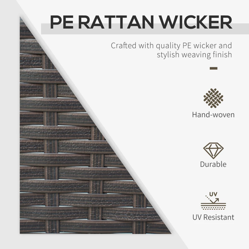 Best 3 Pieces Rattan Bistro Set with Glass Top Coffee Table, Chairs and Cushions for Outdoor, Patio, Balcony, Orange - Image 5