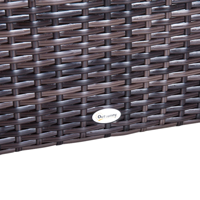 Best 6 PC Rattan Sofa Coffee Table Set Sectional Wicker Weave Furniture for Garden Outdoor Conservatory w/ Pillow Cushion Brown - Image 8