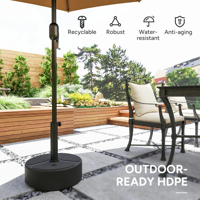Best Round Garden Parasol Base, Garden Umbrella Stand Heavy Duty Parasol Base, Filled Up to 20kg with Stand or 18kg with Water for 38, 48 mm Poles, Black - Image 6